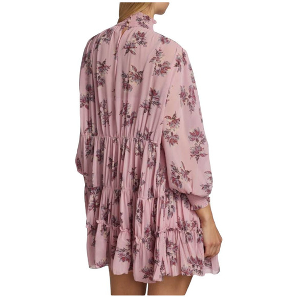 CINQ À SEPT NWT Corrine Tiered Minidress Size 6 Smocked Floral Ruffle Pink - Picture 2 of 13